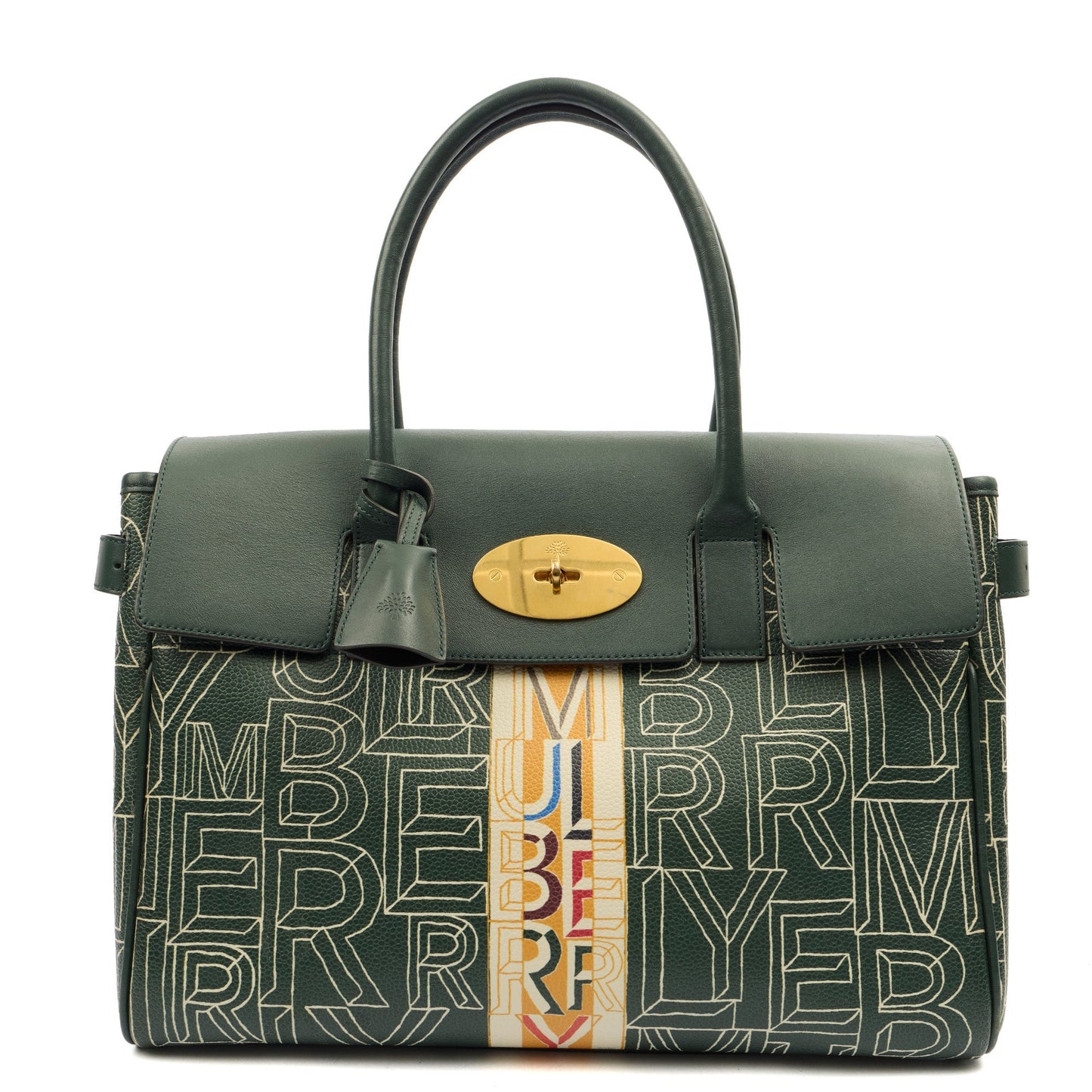 Mulberry Tote Bayswater Heritage in Green, Calfskin Leather — Front View