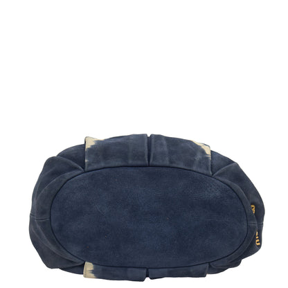 Miu Miu Tote Tote in Blue, Suede — Top View