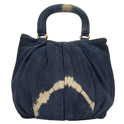 Miu Miu Tote Tote in Blue, Suede — Front View