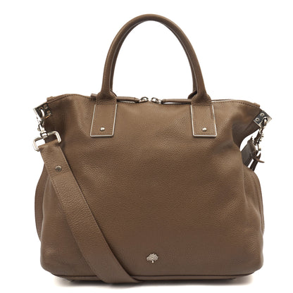 Mulberry Tote Alice  in Taupe , Calfskin Leather — Front View