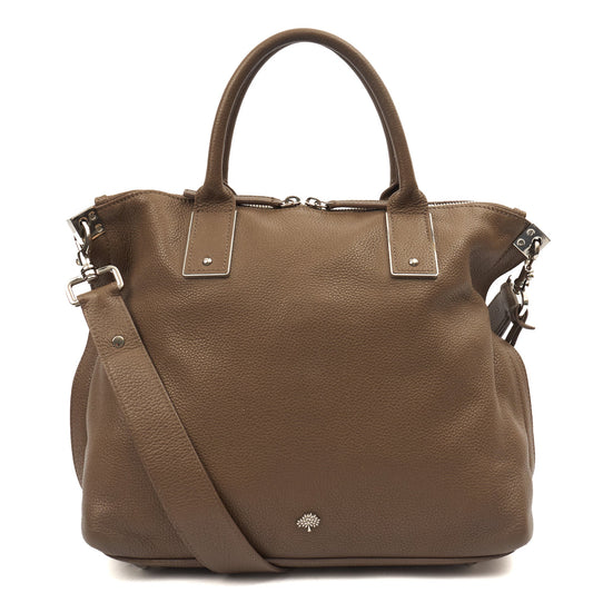 Mulberry Tote Alice  in Taupe , Calfskin Leather — Front View