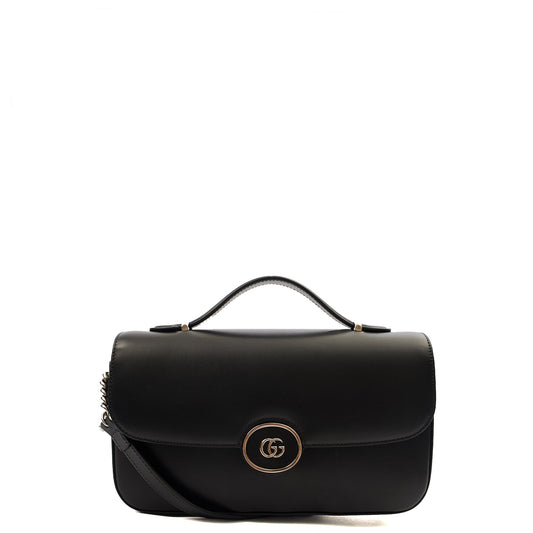 Gucci Shoulder Bag Petite GG Shoulder Bag - Mini in Black, Leather — Front View
