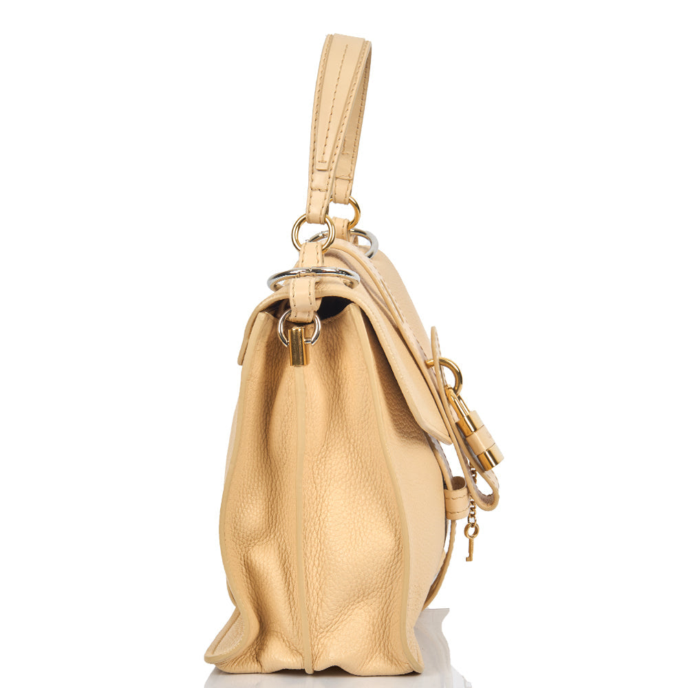 Chloe Tote Aby Tote - Medium in Neutral, Calfskin Leather — Back View