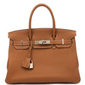 Hermes Birkin 30 in Gold, Togo Leather — Front View