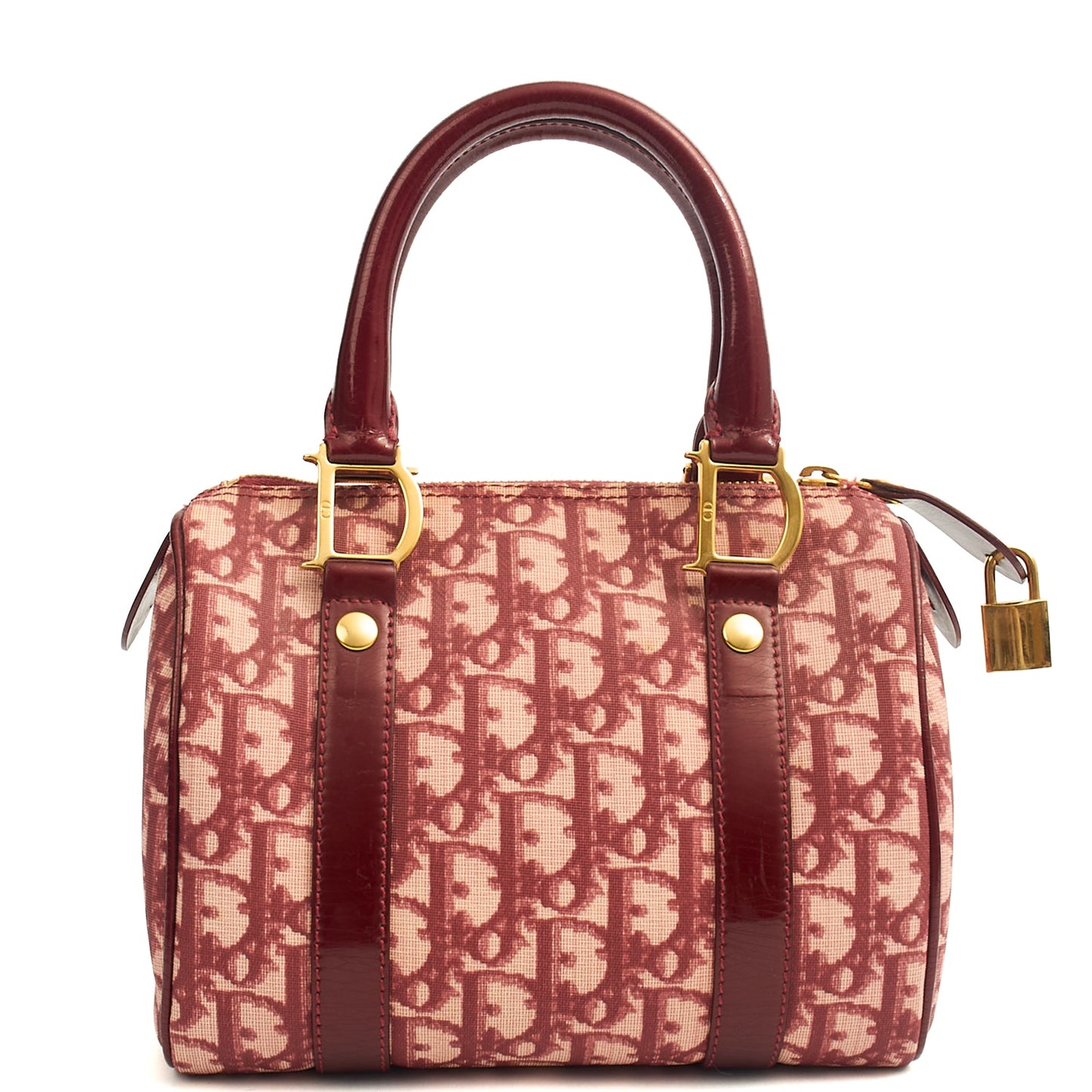 Christian Dior Tote Trotter Boston in Red, Leather — Front View