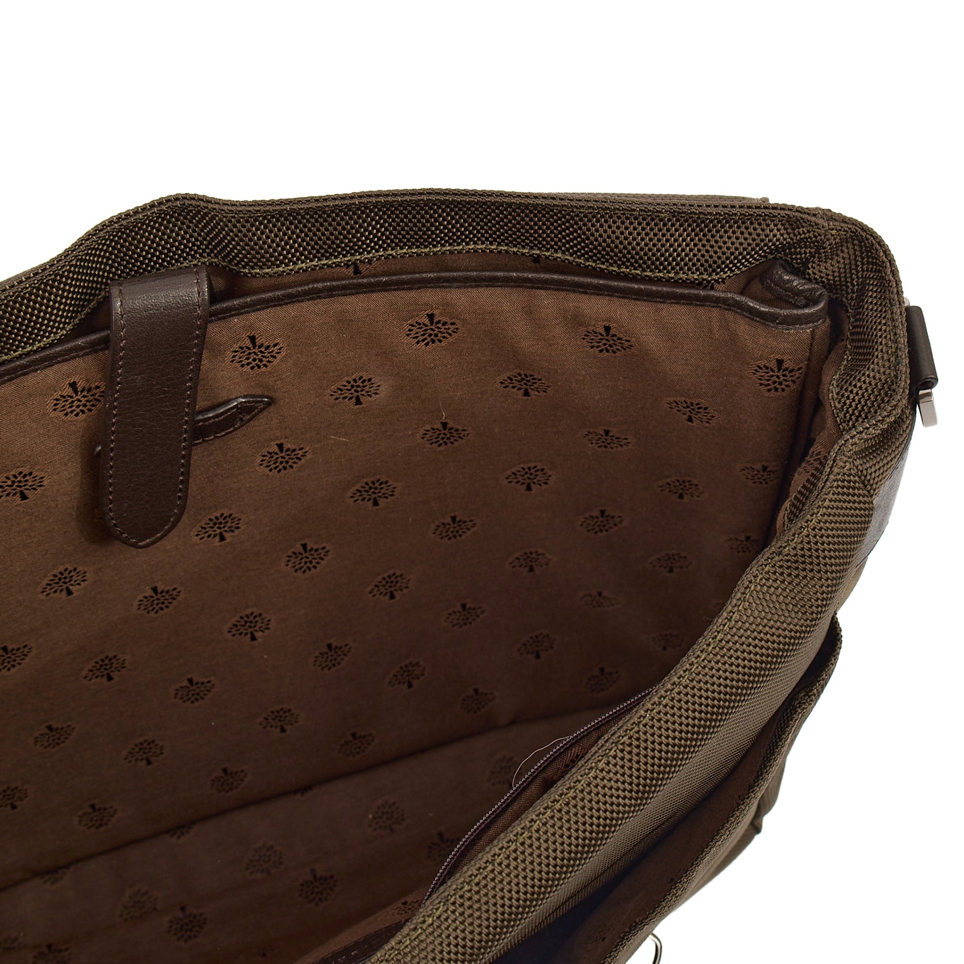 Mulberry Satchel Messenger in Green, Fabric — Lifestyle View