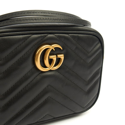 Gucci Cross Body Marmont Shoulder Bag - Mini in Black, Leather — Lifestyle View
