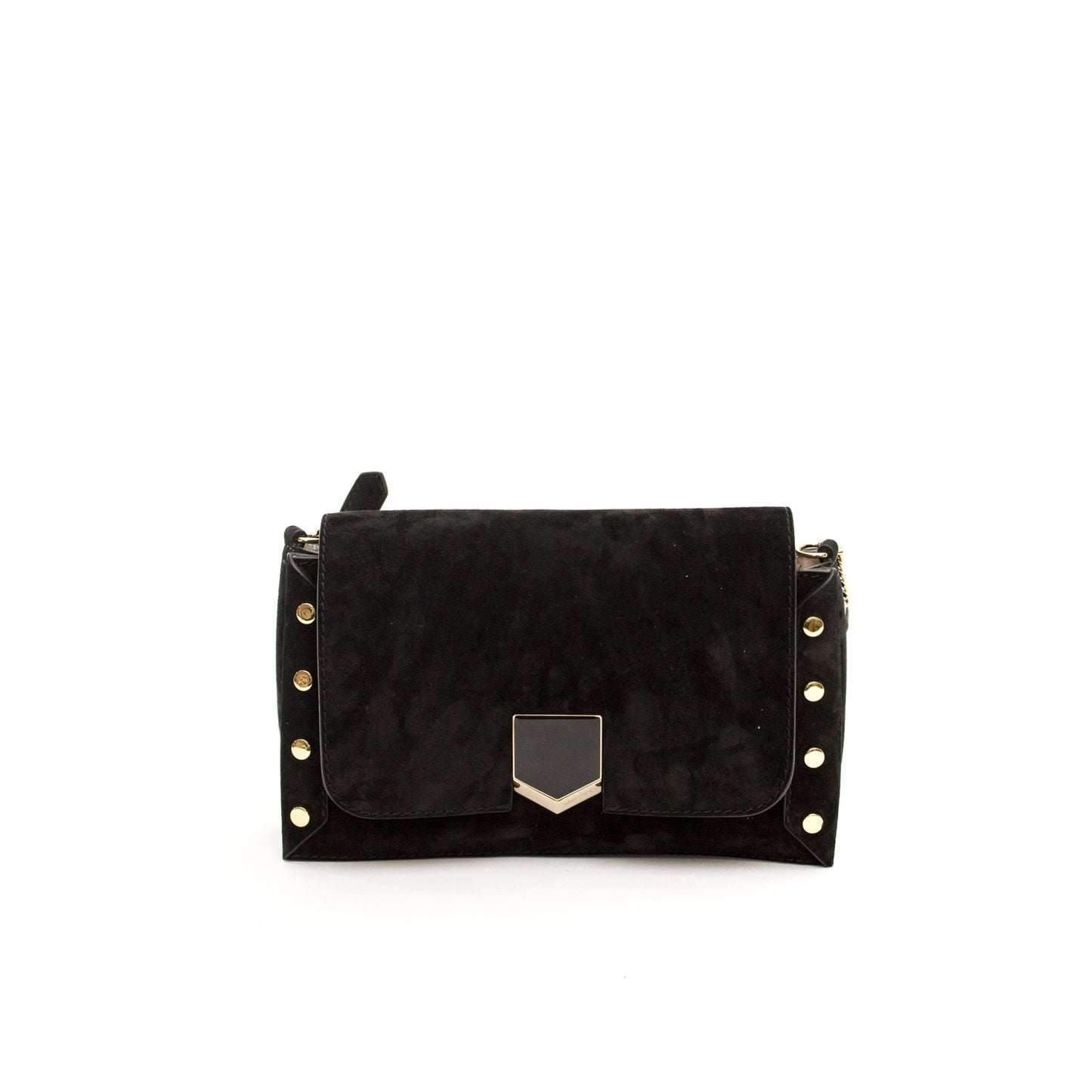 Jimmy Choo Cross Body Lockett  in Black, Suede — Front View