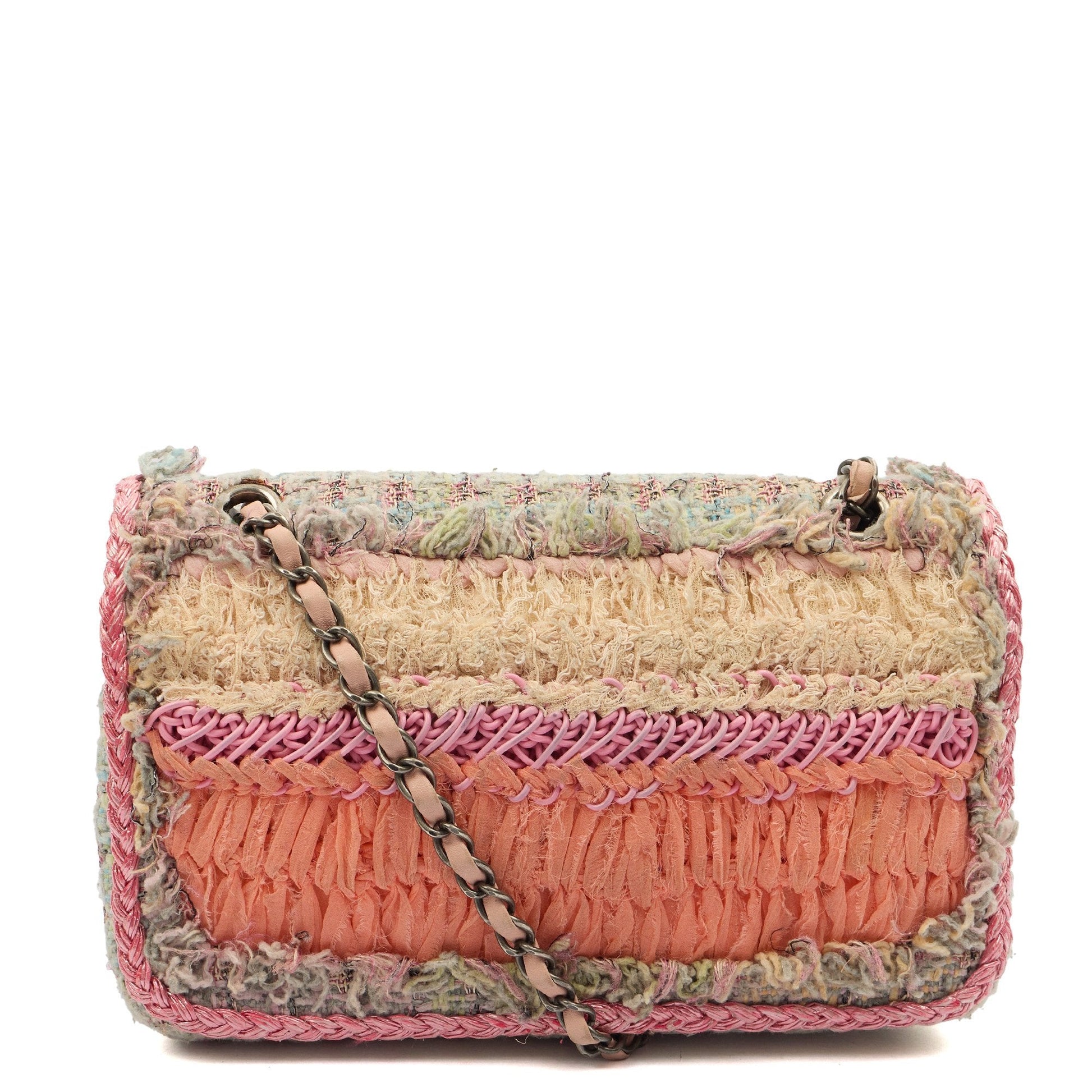 Chanel Shoulder Bag Classic Single Flap - Medium in Multi, Fabric — Top View