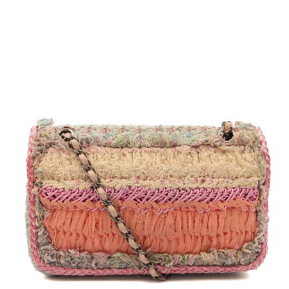 Chanel Shoulder Bag Classic Single Flap - Medium in Multi, Fabric — Top View