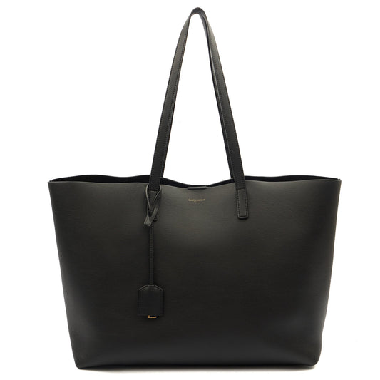Saint Laurent Tote East West Tote in Black, Calfskin Leather — Front View
