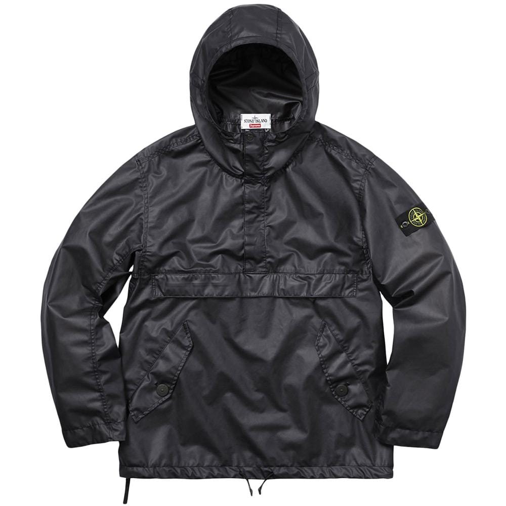 STONE ISLAND FOR SUPREME POLY COVER COMPOSITE ANORAK IN BLACK — XXS — Front View