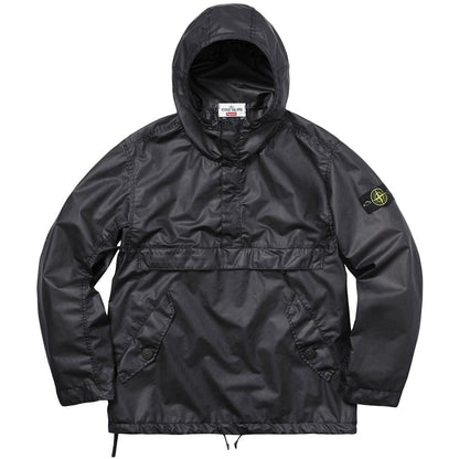 STONE ISLAND FOR SUPREME POLY COVER COMPOSITE ANORAK IN BLACK — XXS — Front View