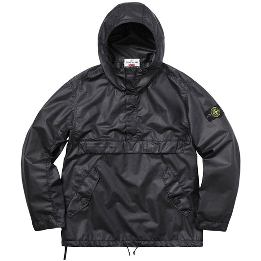 STONE ISLAND FOR SUPREME POLY COVER COMPOSITE ANORAK IN BLACK — XXS — Front View