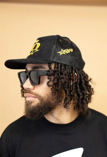 Cardair CD Star Suede Trucker - Black/Yellow — One Size — Side View