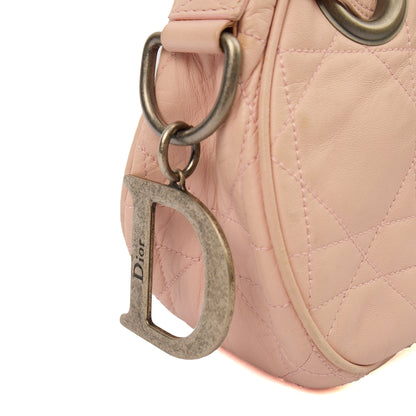 Christian Dior Shoulder Bag Shoulder Bag in Pink, Cannage Quilted Lambskin — Side View
