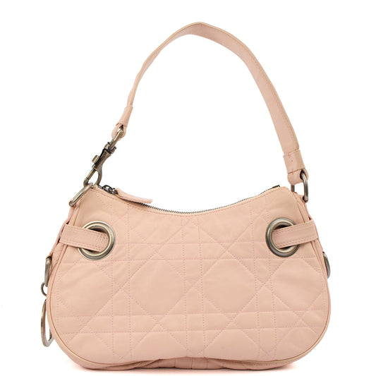 Christian Dior Shoulder Bag Shoulder Bag in Pink, Cannage Quilted Lambskin — Front View