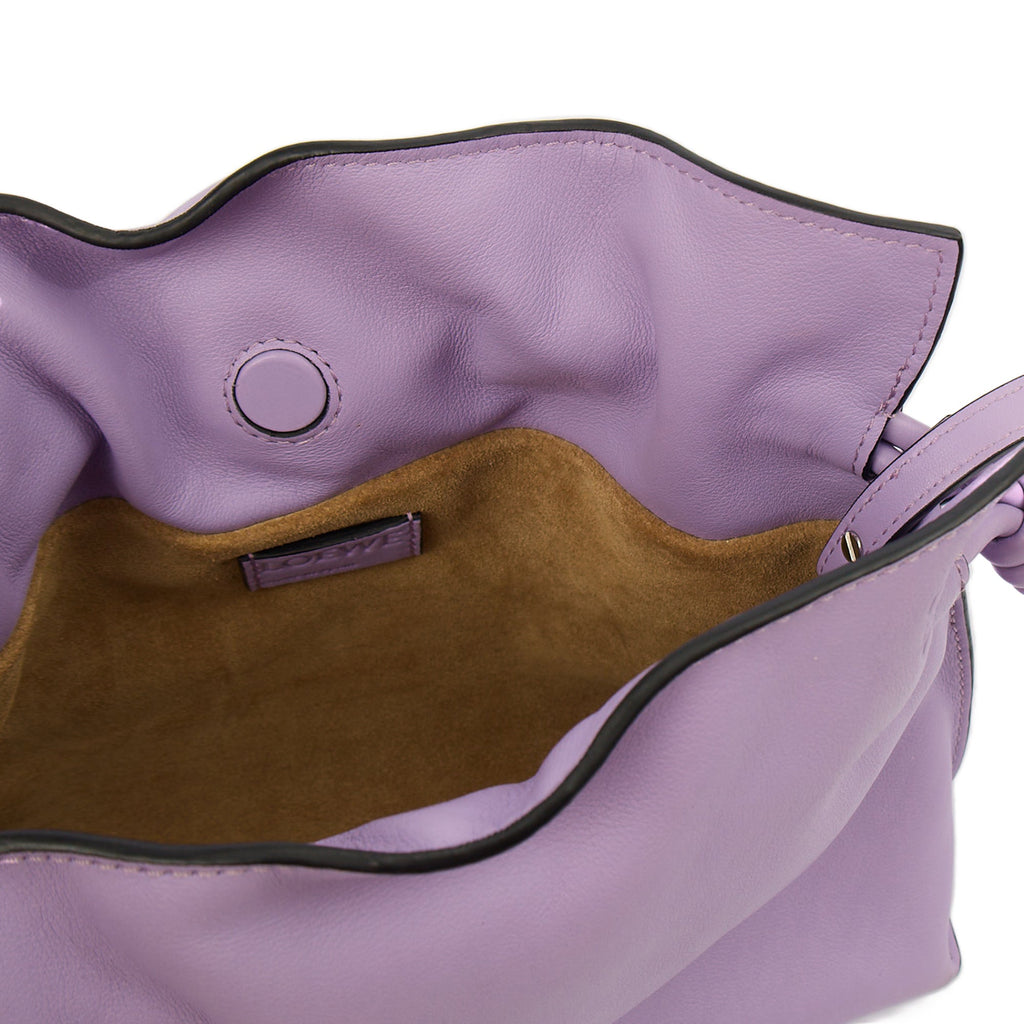 Loewe Cross Body Flamenco in Light Mauve, Leather — Lifestyle View