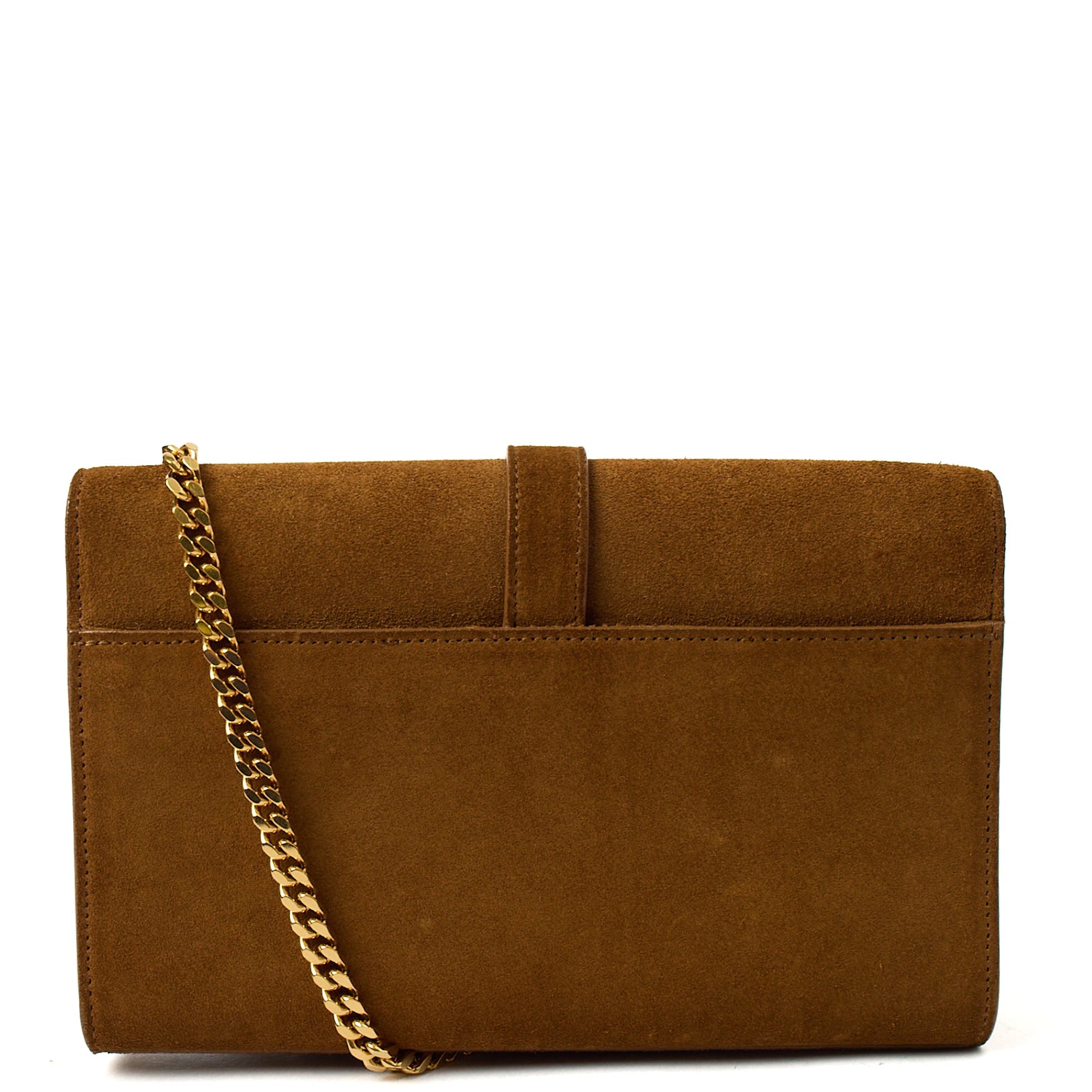 Saint Laurent Shoulder Bag Fringe Bag in Brown, Suede — Top View