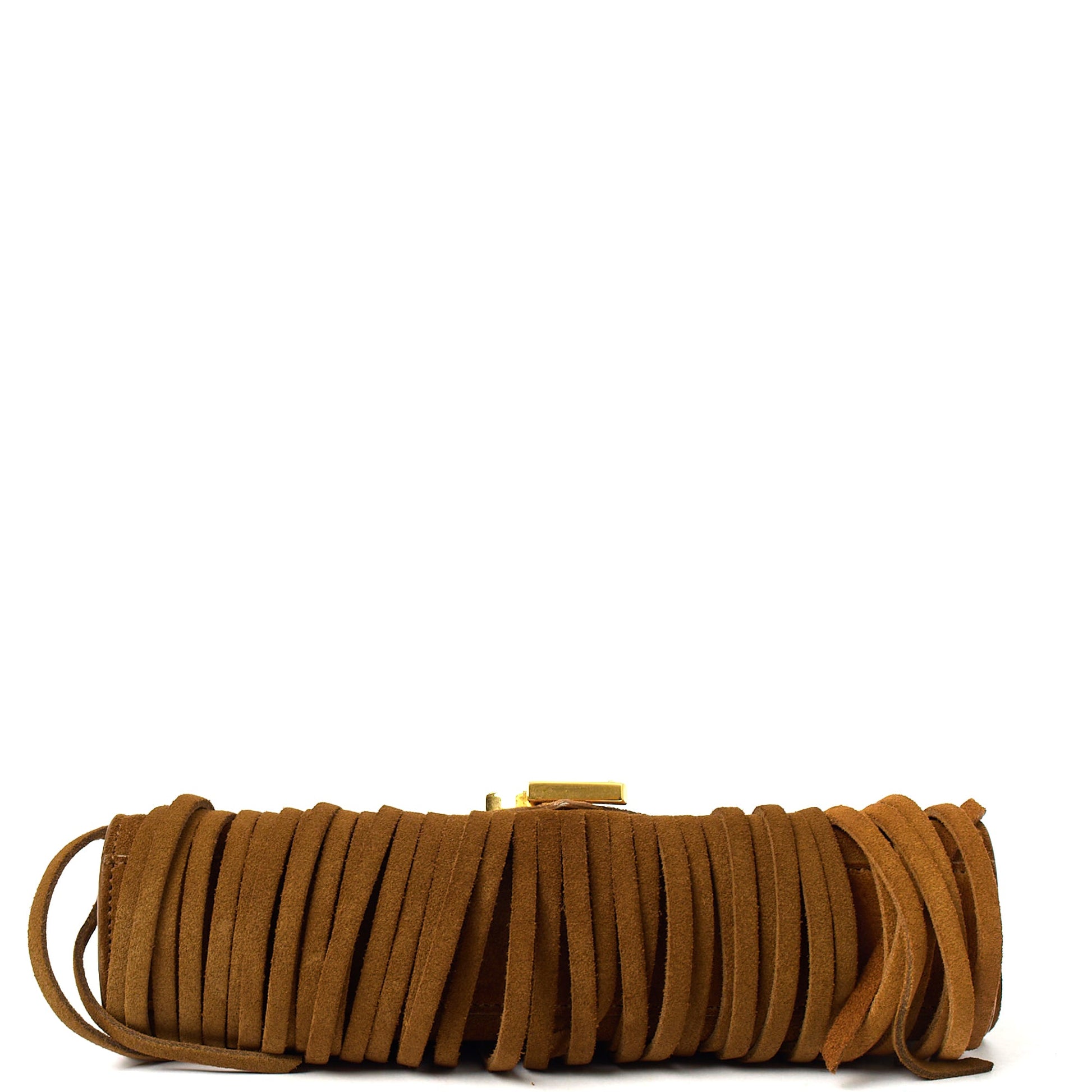 Saint Laurent Shoulder Bag Fringe Bag in Brown, Suede — Detail View