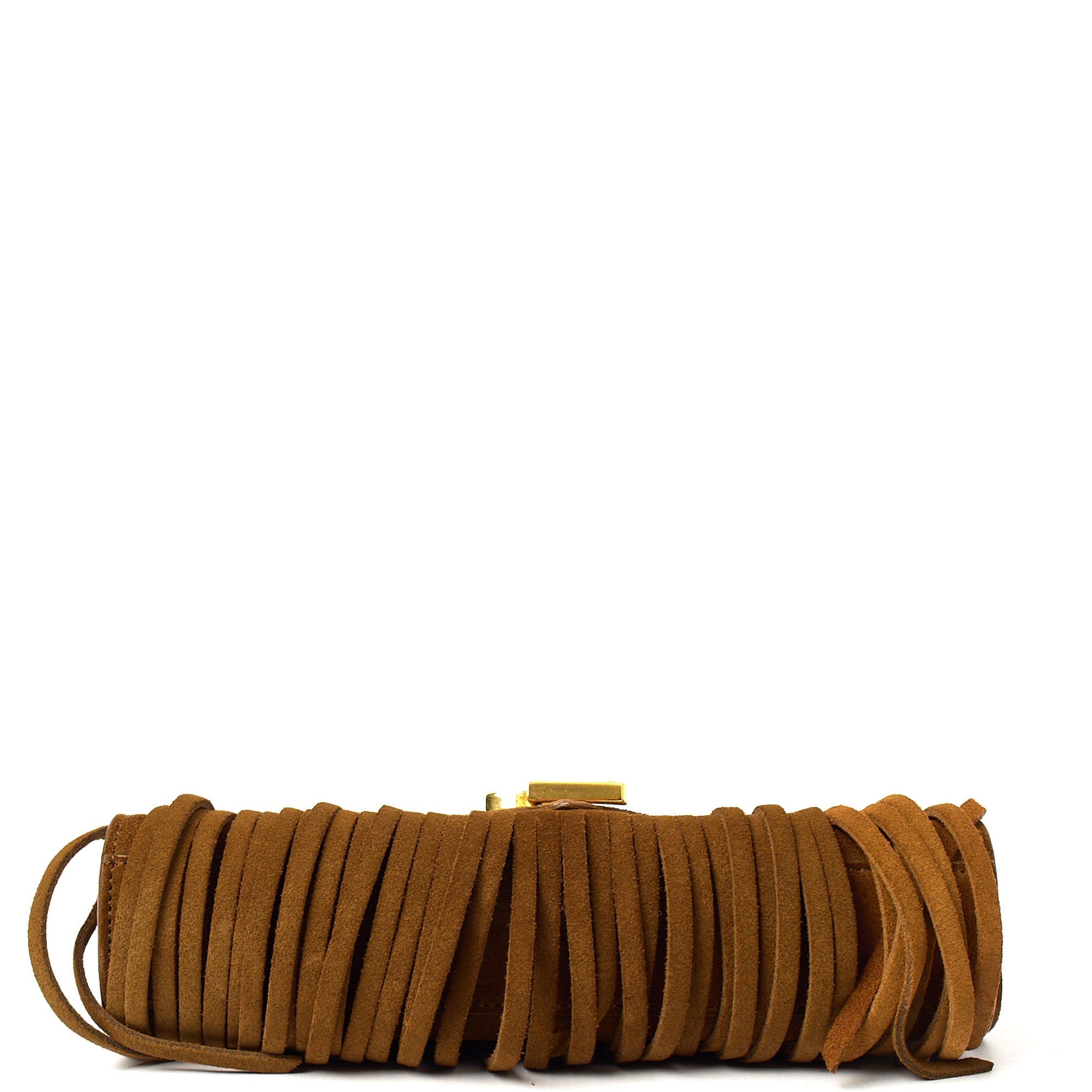 Saint Laurent Shoulder Bag Fringe Bag in Brown, Suede — Detail View