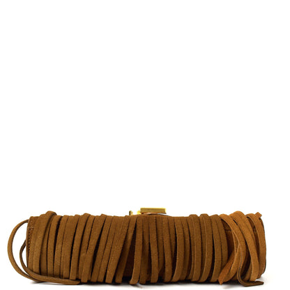 Saint Laurent Shoulder Bag Fringe Bag in Brown, Suede — Detail View