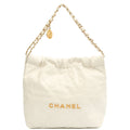 Chanel Shoulder Bag Chanel 22 in White, Calfskin Leather — Front View