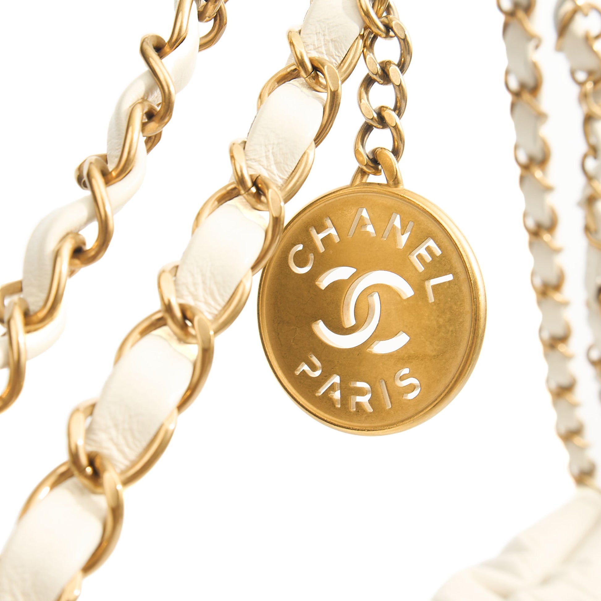 Chanel Shoulder Bag Chanel 22 in White, Calfskin Leather — Lifestyle View