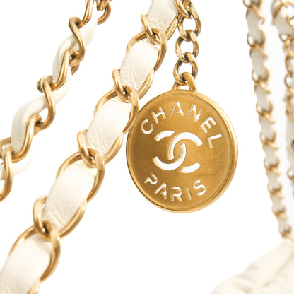 Chanel Shoulder Bag Chanel 22 in White, Calfskin Leather — Lifestyle View