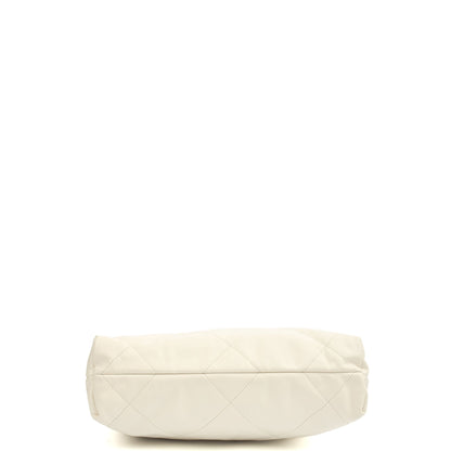 Chanel Shoulder Bag Chanel 22 in White, Calfskin Leather — Top View