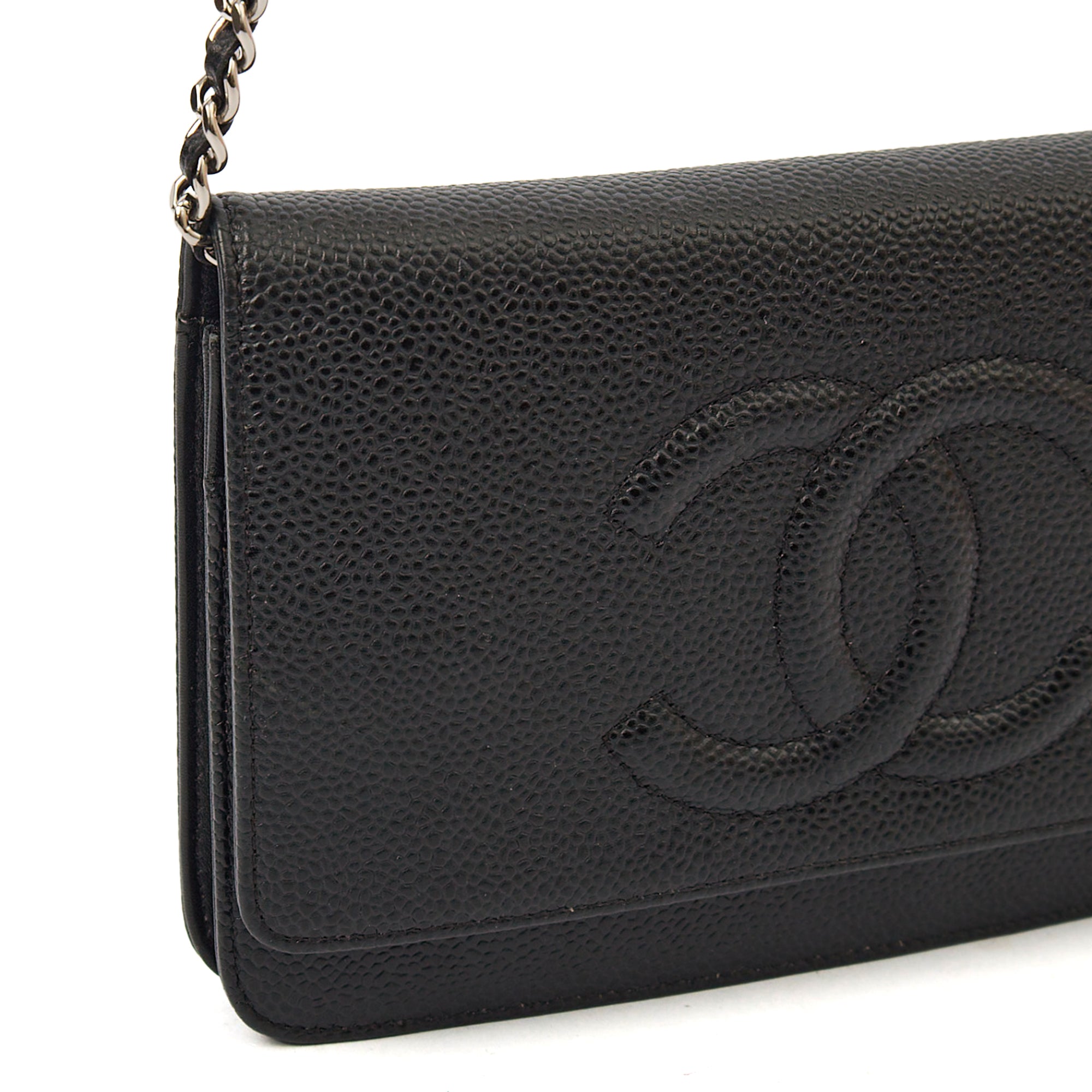 Chanel Cross Body Wallet on Chain in Black, Caviar Leather — Alternate View 8