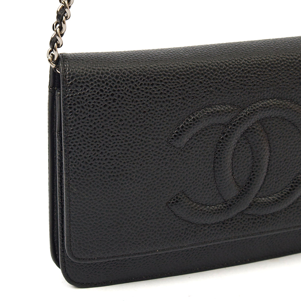 Chanel Cross Body Wallet on Chain in Black, Caviar Leather — Alternate View 18