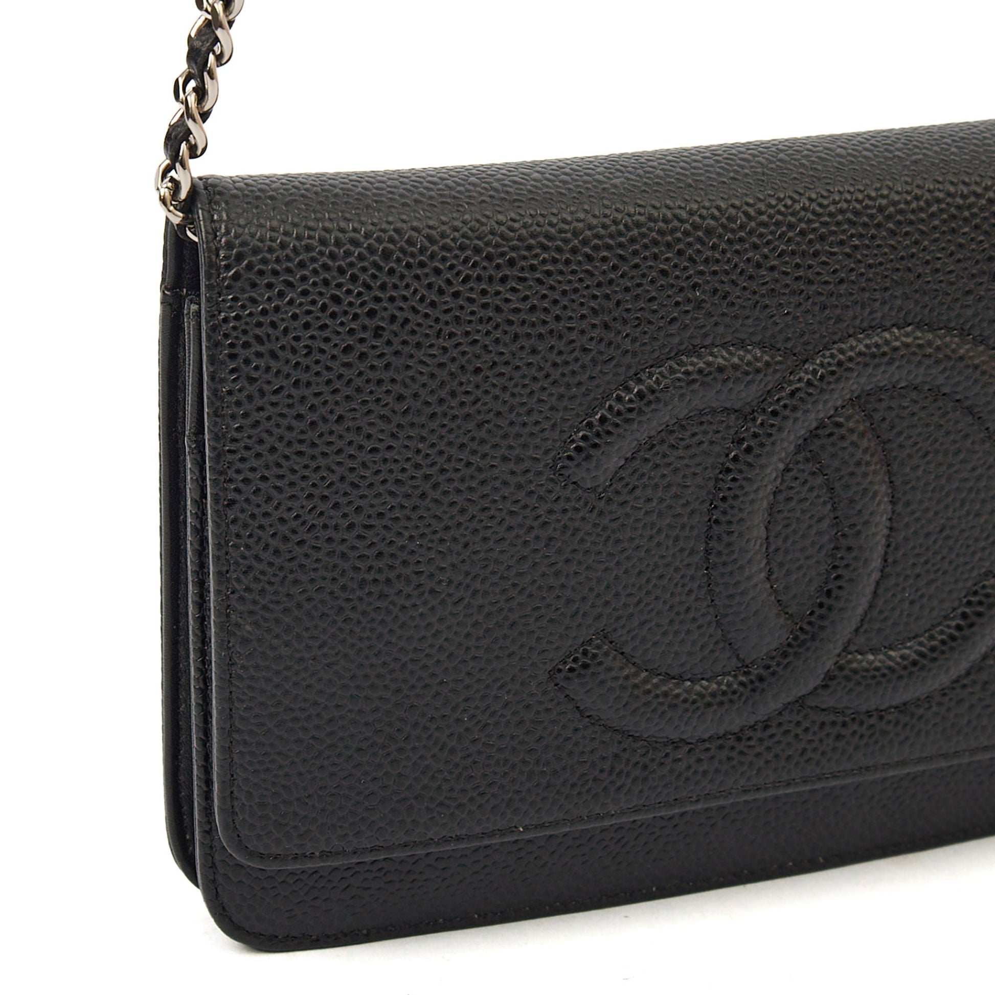 Chanel Cross Body Wallet on Chain in Black, Caviar Leather — Alternate View 18
