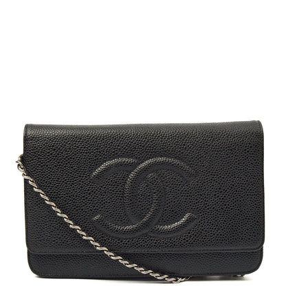 Chanel Cross Body Wallet on Chain in Black, Caviar Leather — Alternate View 21