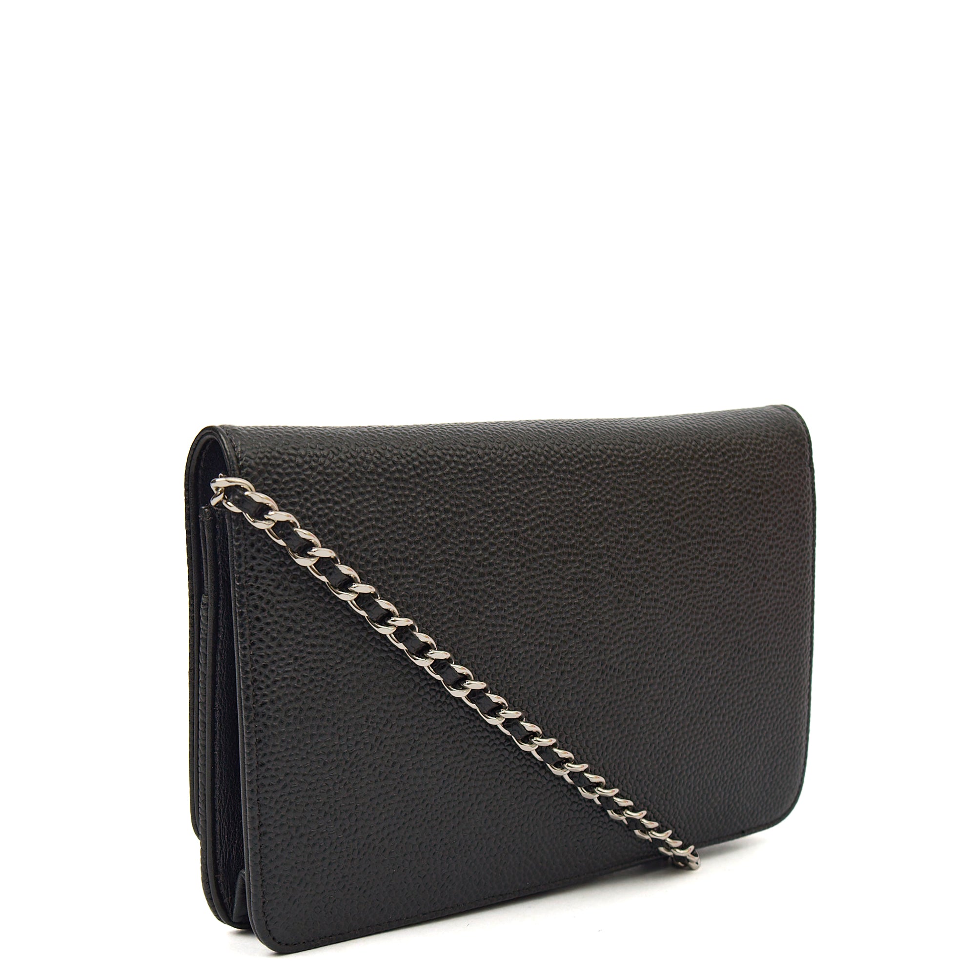Chanel Cross Body Wallet on Chain in Black, Caviar Leather — Alternate View 13