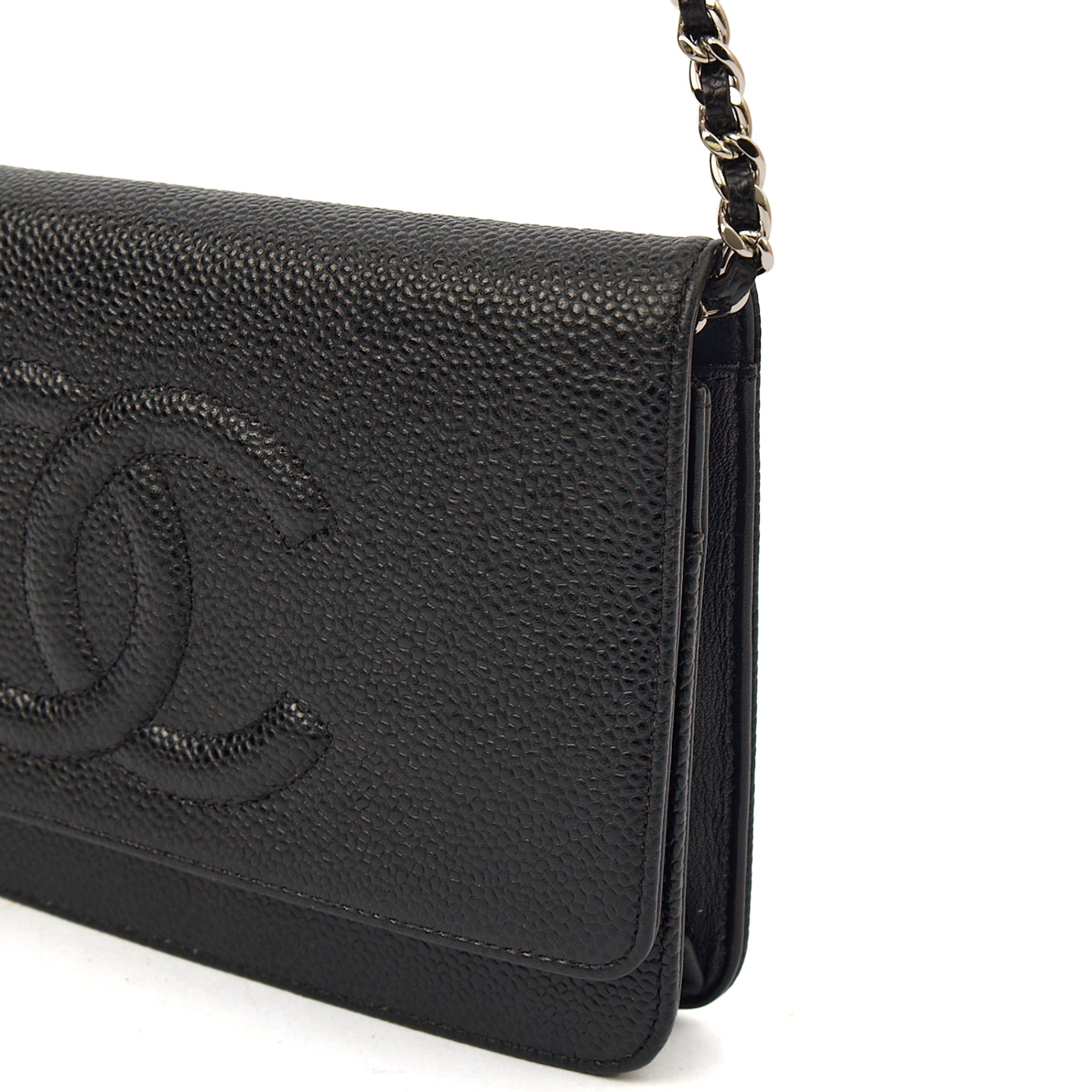 Chanel Cross Body Wallet on Chain in Black, Caviar Leather — Alternate View 16