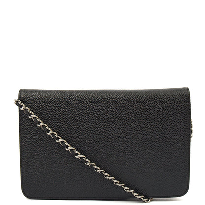 Chanel Cross Body Wallet on Chain in Black, Caviar Leather — Alternate View 24