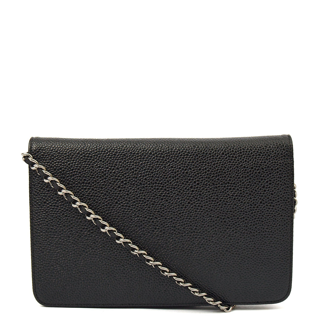 Chanel Cross Body Wallet on Chain in Black, Caviar Leather — Alternate View 14