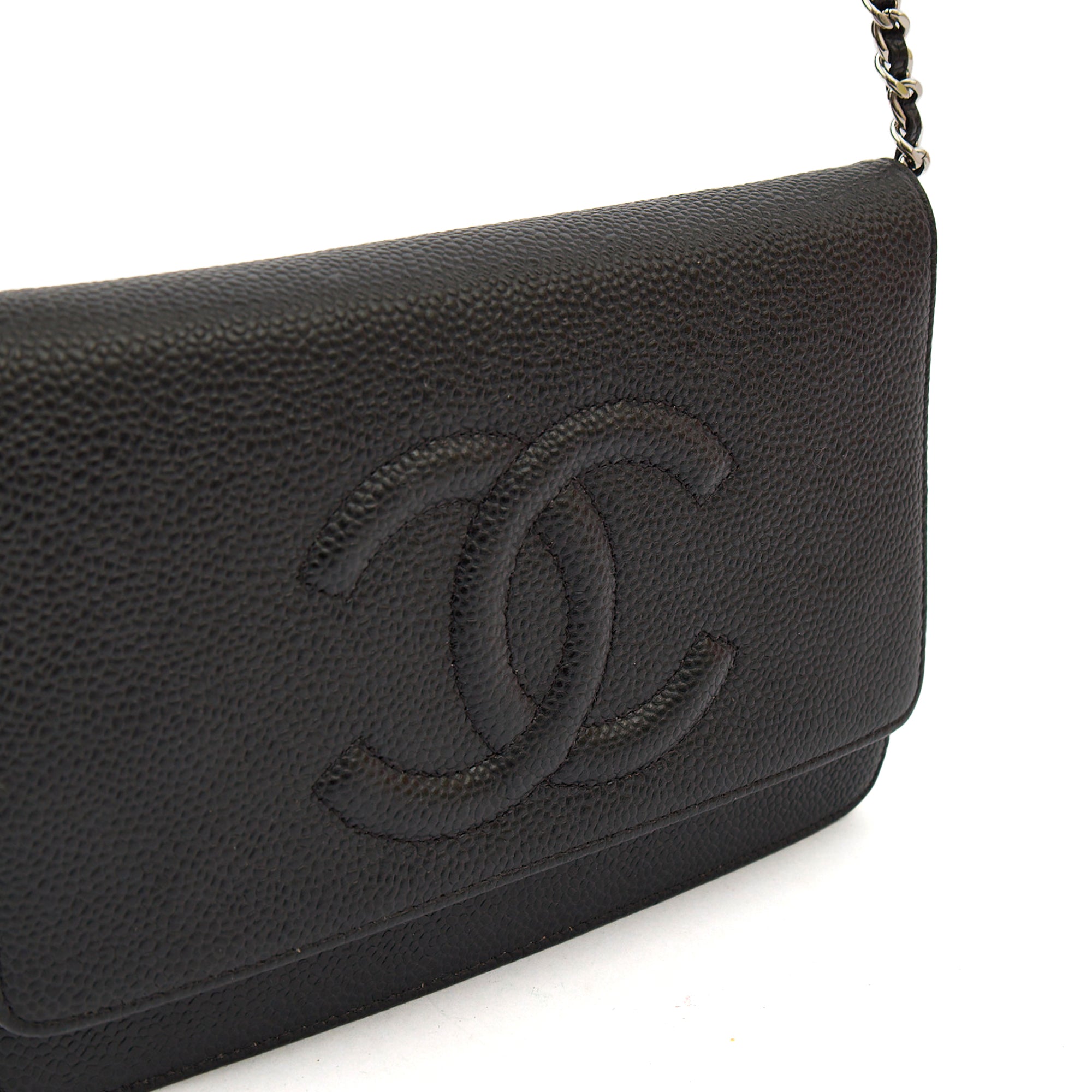 Chanel Cross Body Wallet on Chain in Black, Caviar Leather — Alternate View 7