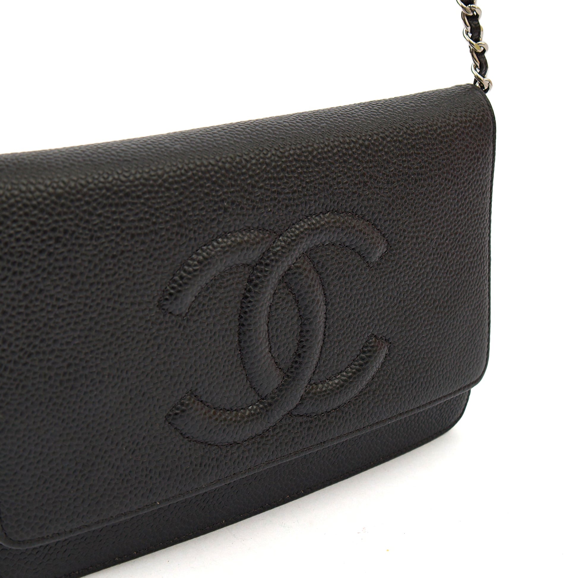 Chanel Cross Body Wallet on Chain in Black, Caviar Leather — Alternate View 27