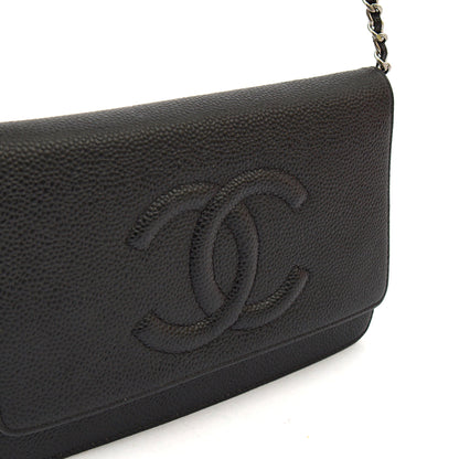 Chanel Cross Body Wallet on Chain in Black, Caviar Leather — Alternate View 17