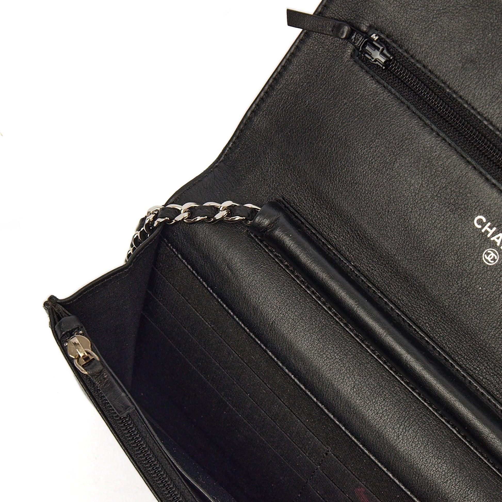 Chanel Cross Body Wallet on Chain in Black, Caviar Leather — Alternate View 20