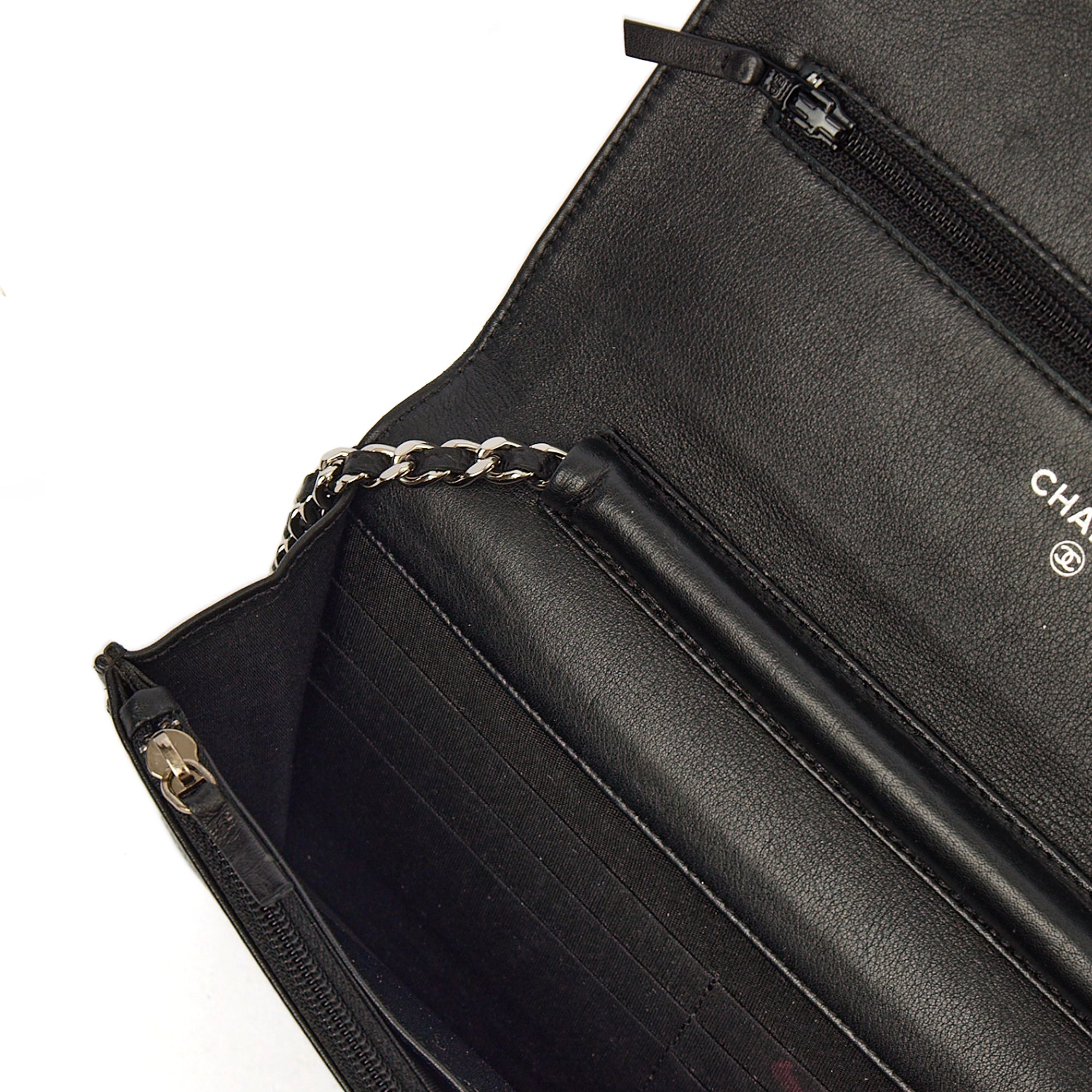 Chanel Cross Body Wallet on Chain in Black, Caviar Leather — Alternate View 20