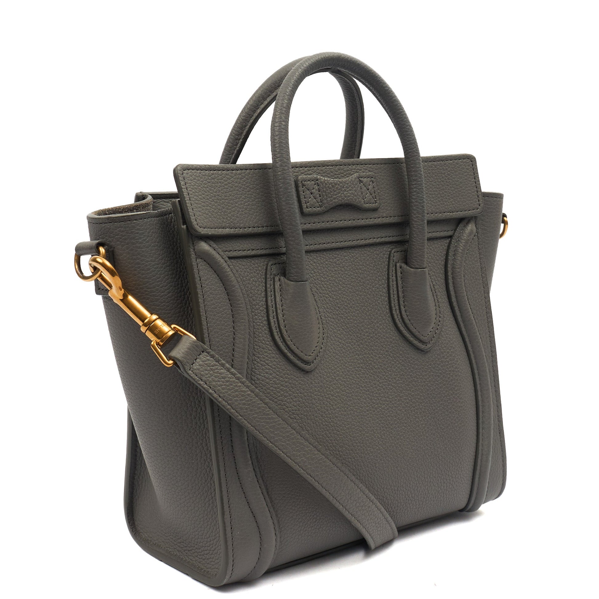 Celine Cross Body Luggage - Nano in Kohl, Leather — Top View
