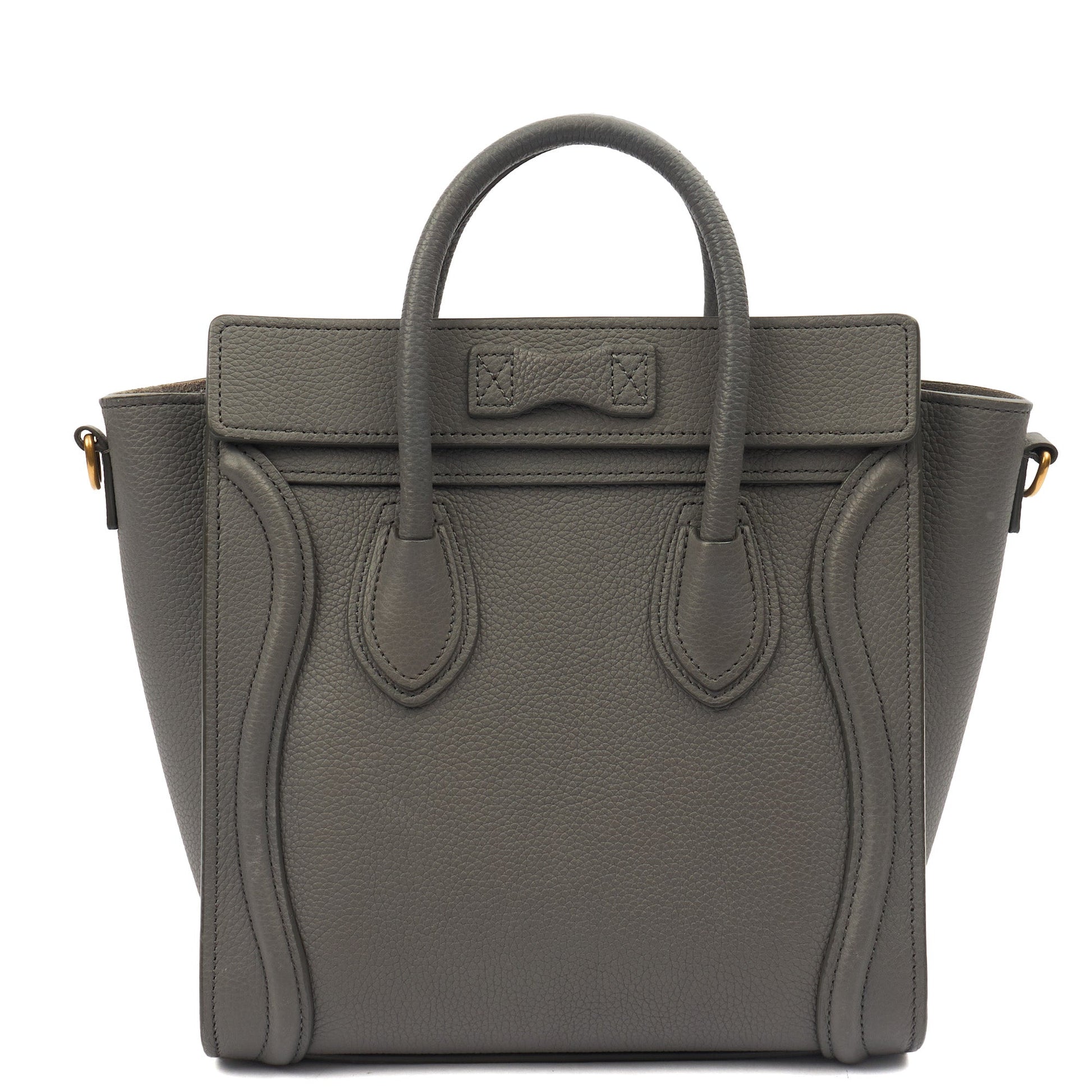 Celine Cross Body Luggage - Nano in Kohl, Leather — Detail View