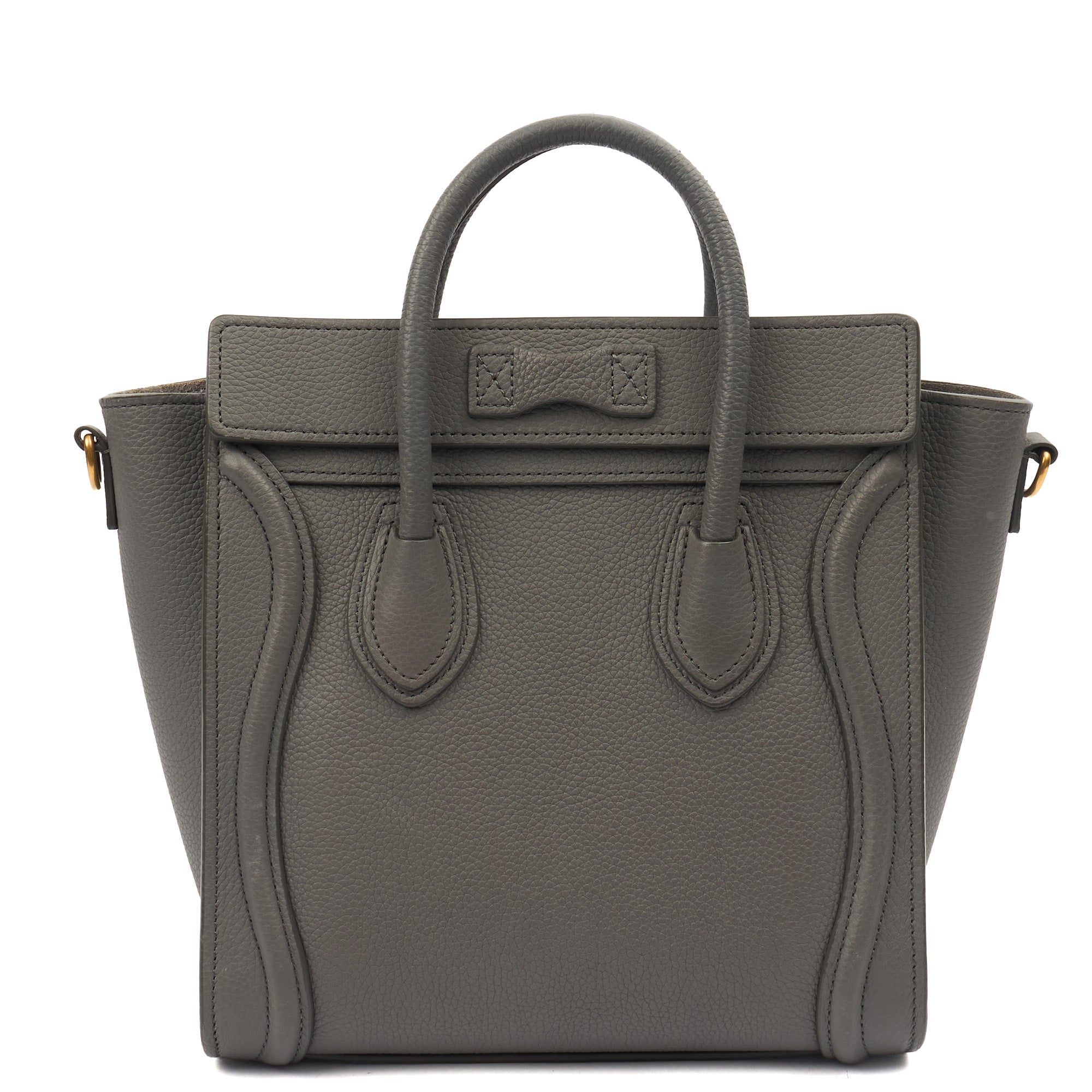 Celine Cross Body Luggage - Nano in Kohl, Leather — Detail View