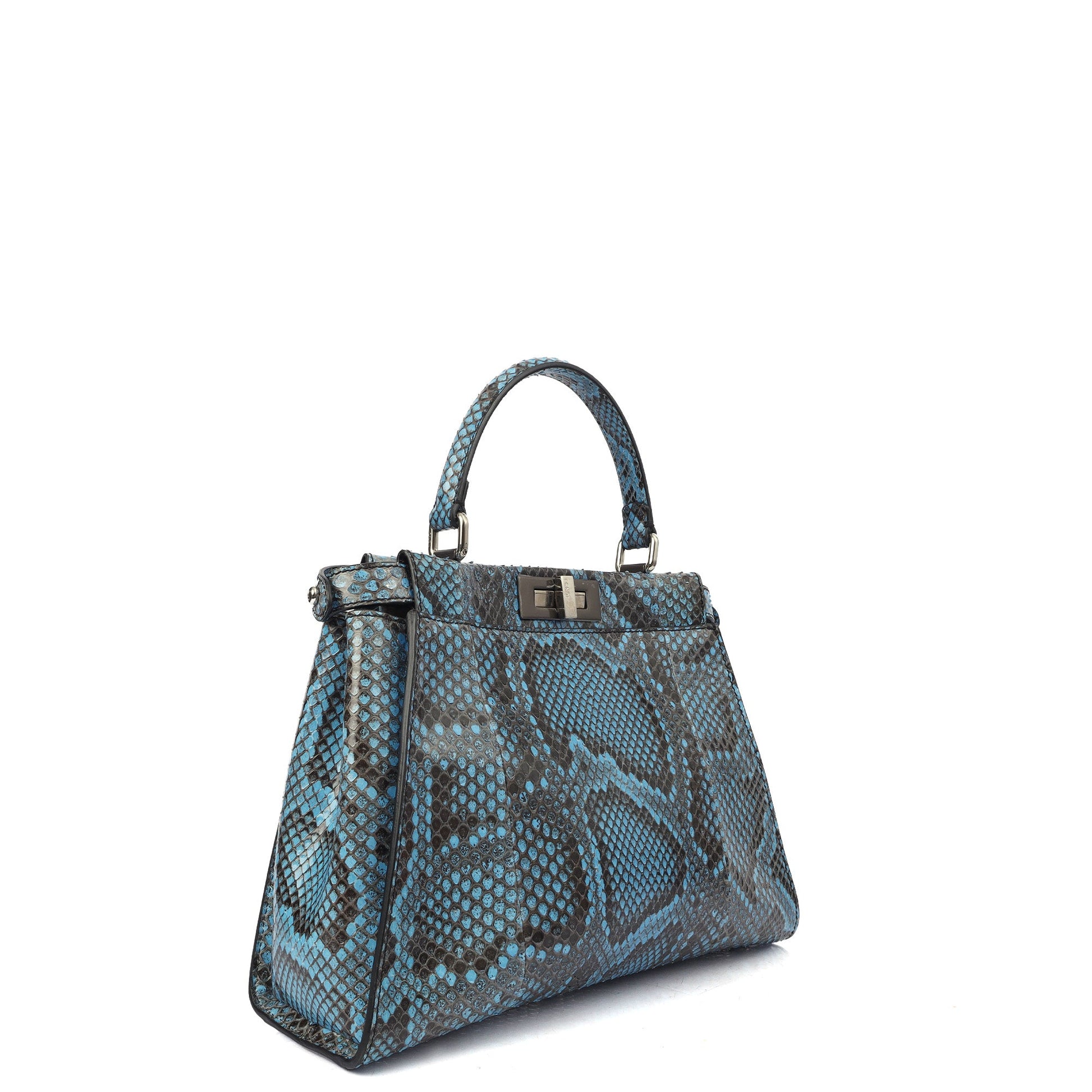 Fendi Top Handle Peekaboo - Medium in Blue, Python Leather — Alternate View 9