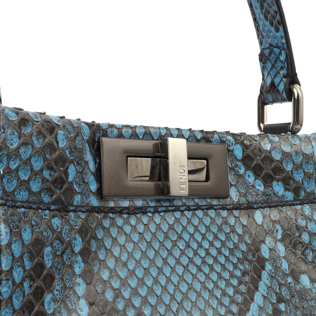 Fendi Top Handle Peekaboo - Medium in Blue, Python Leather — Alternate View 13