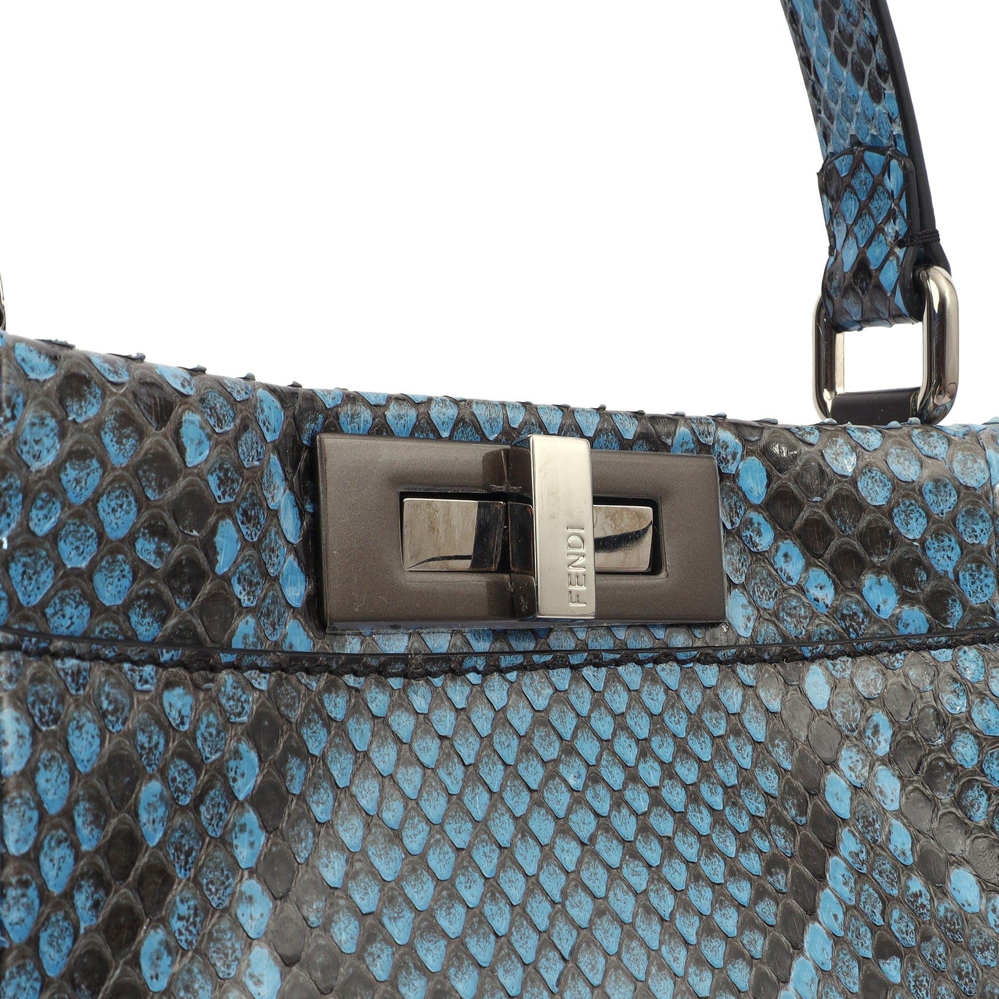 Fendi Top Handle Peekaboo - Medium in Blue, Python Leather — Alternate View 13