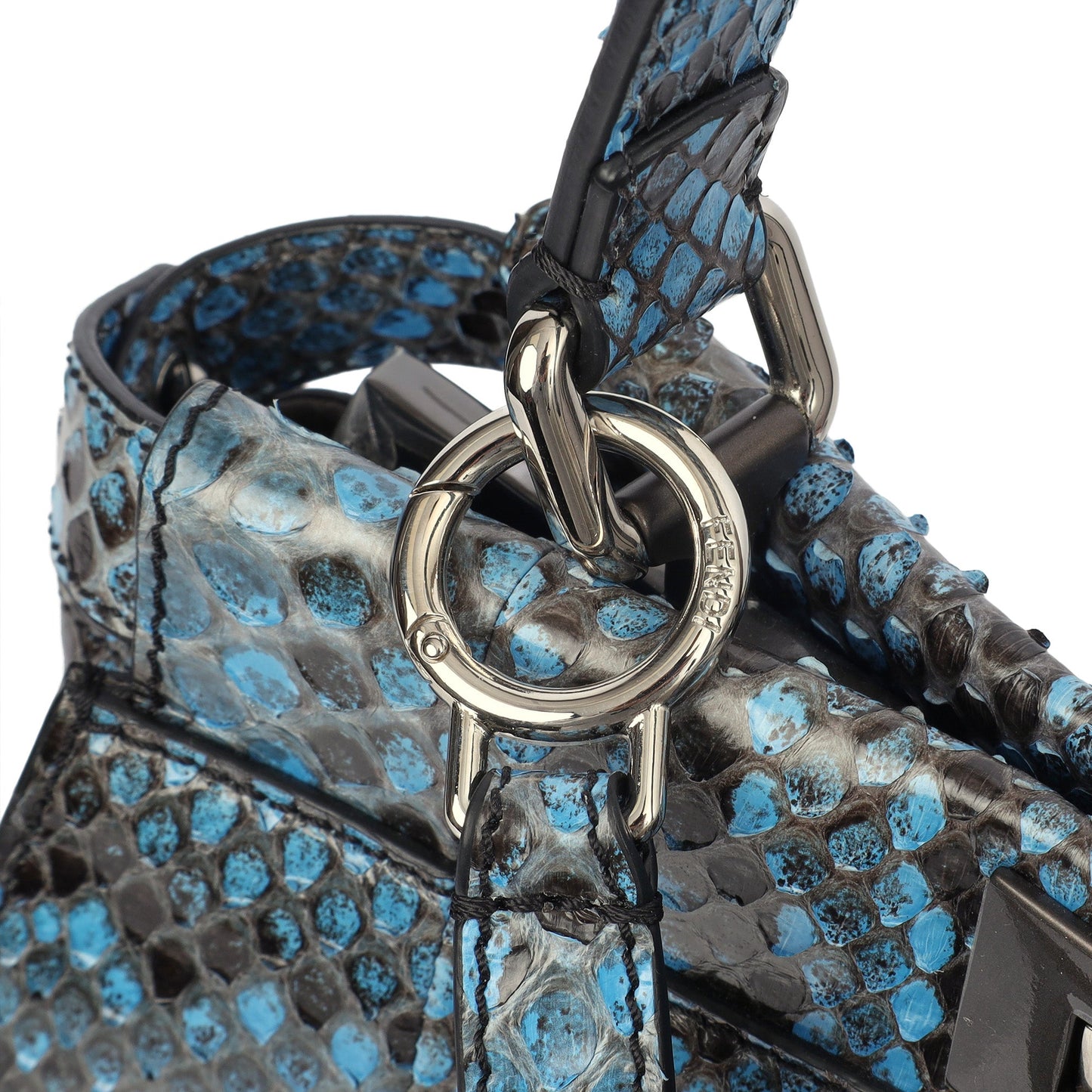 Fendi Top Handle Peekaboo - Medium in Blue, Python Leather — Alternate View 12